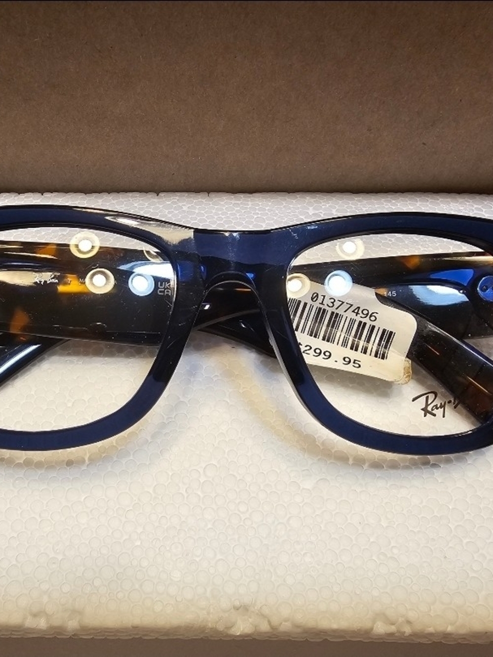 Ray-Ban Navy Blue Front Frames with Tortoiseshell Temples
